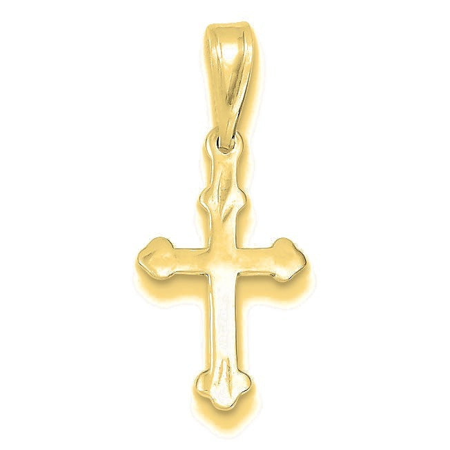 Budded Cross Charm - Gold