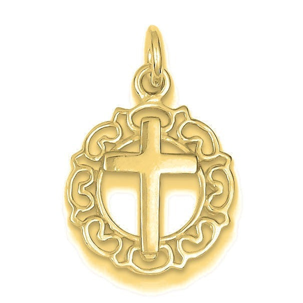 Circle & Cross Pendant - Gold