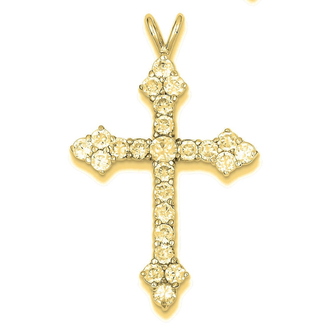 CZ Cross Pendant - Gold