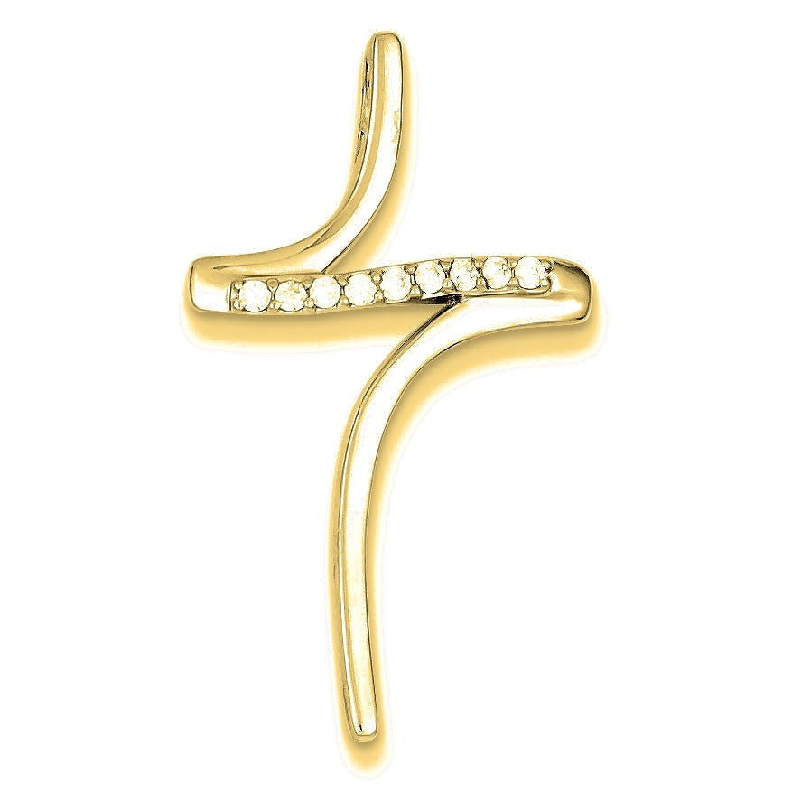 CZ Cross Pendant - Gold