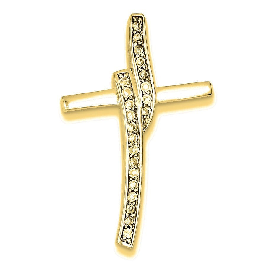 CZ Cross Pendant - Gold