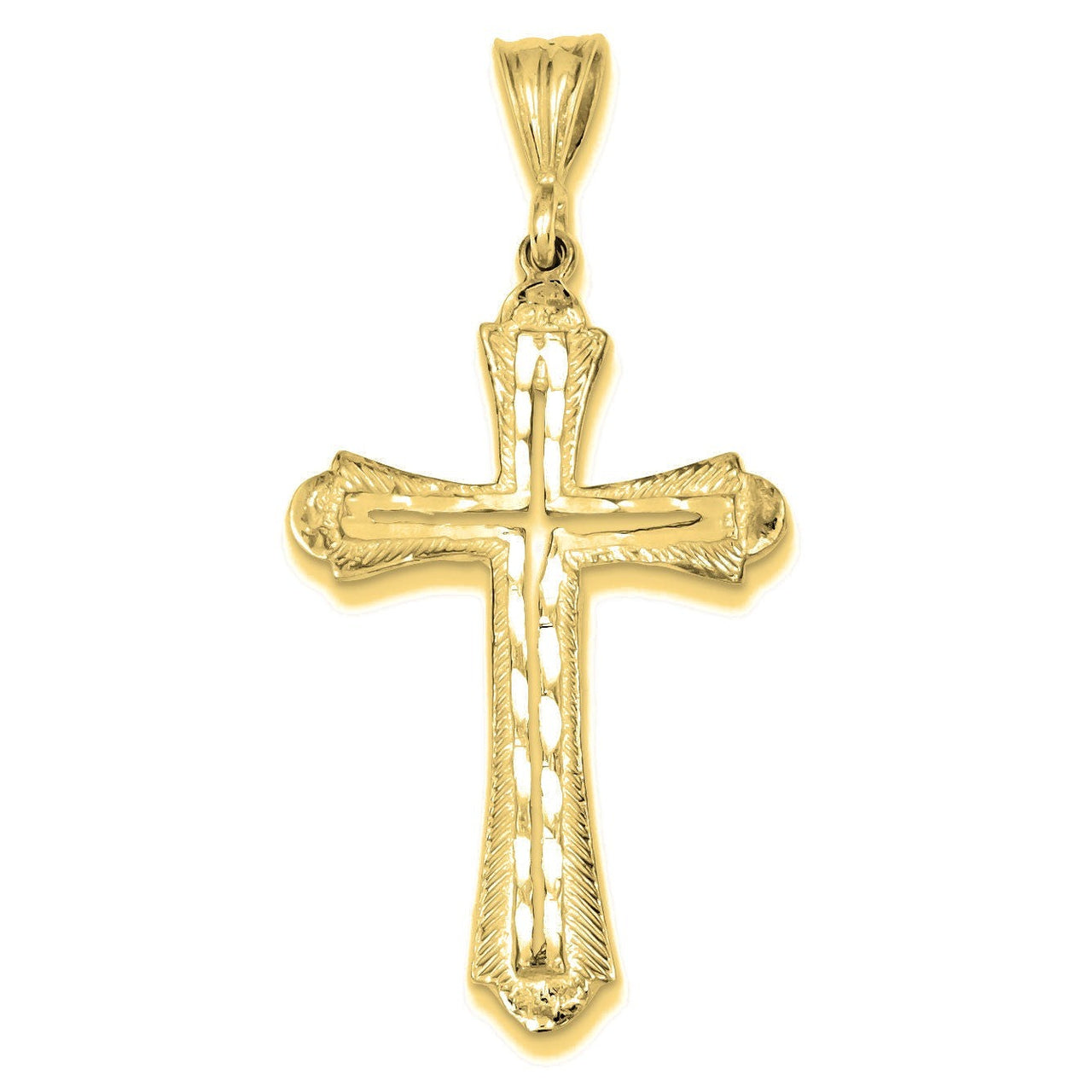 Diamond-cut Cross Pendant - Gold