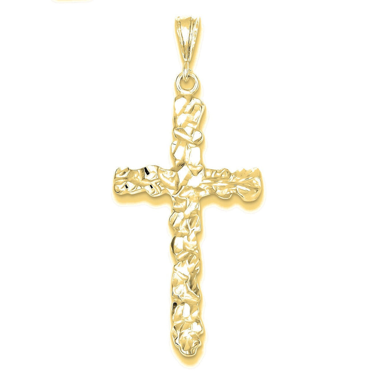 Diamond -Cut Cross Pendant - Gold