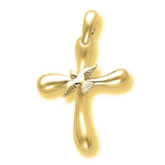 Dove Cross Pendant - Gold