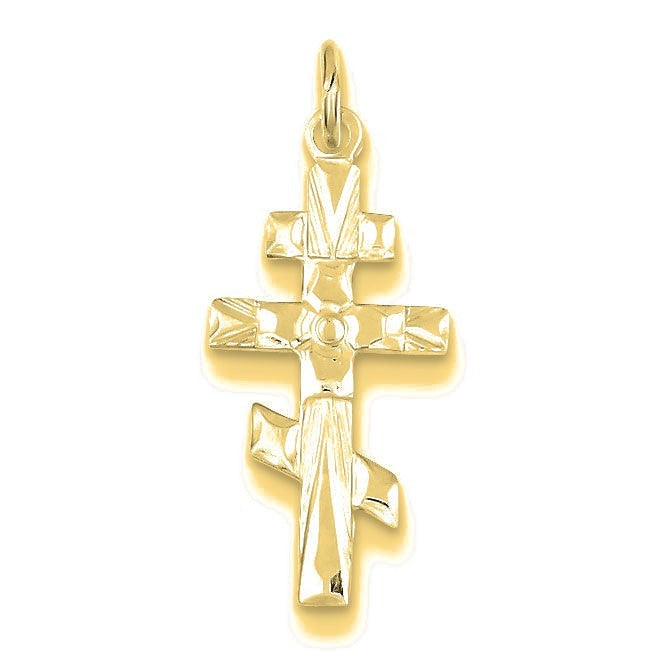 Eastern Orthodox Cross Charm - Gold