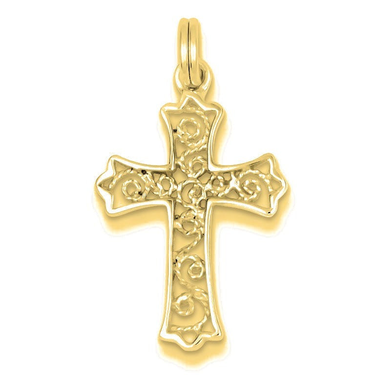 Filigree Cross Charm - Gold