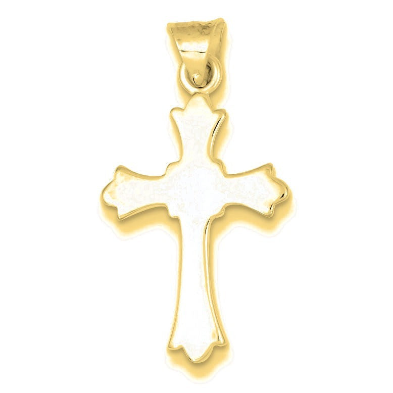 Fleur De Lis Cross Pendant - Gold