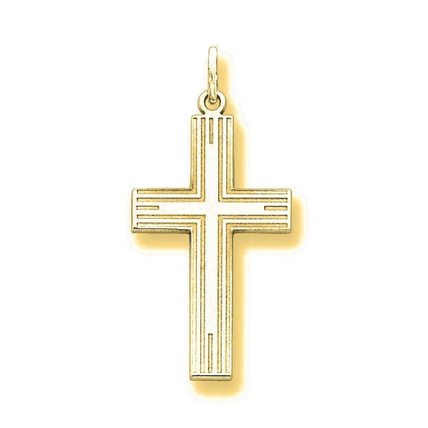 Laser Designed Cross Charm - Gold