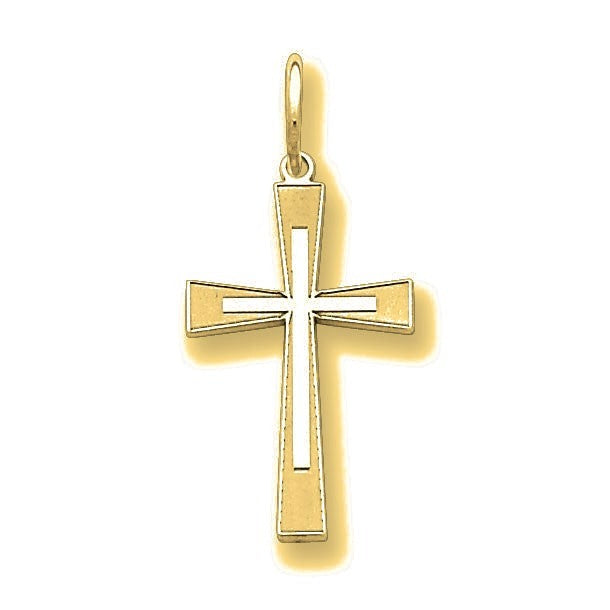 Laser Designed Cross Charm - Gold