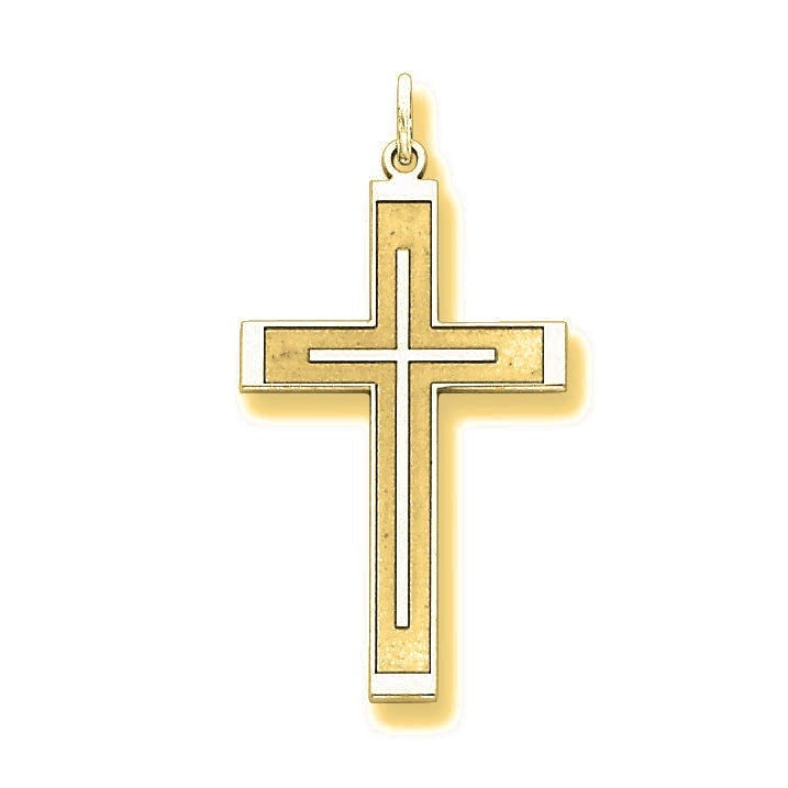 Laser Designed Cross Pendant - Gold