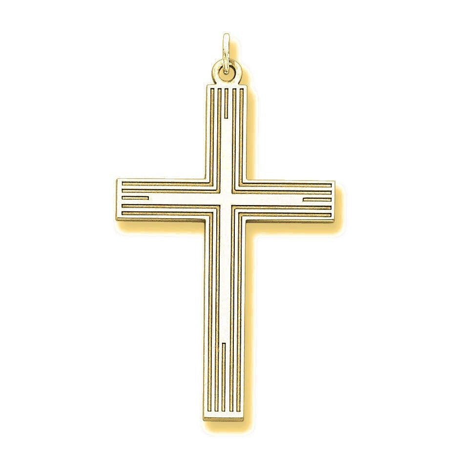 Laser Designed Cross Pendant - Gold
