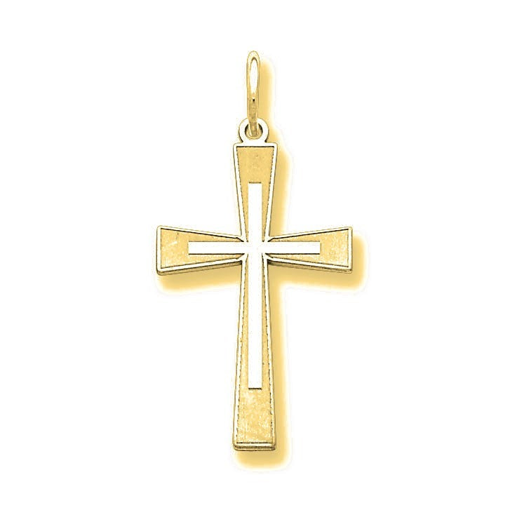 Laser Designed Cross Pendant - Gold