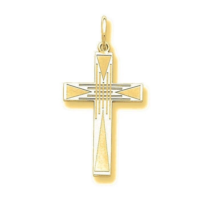 Laser Designed Cross Pendant - Gold
