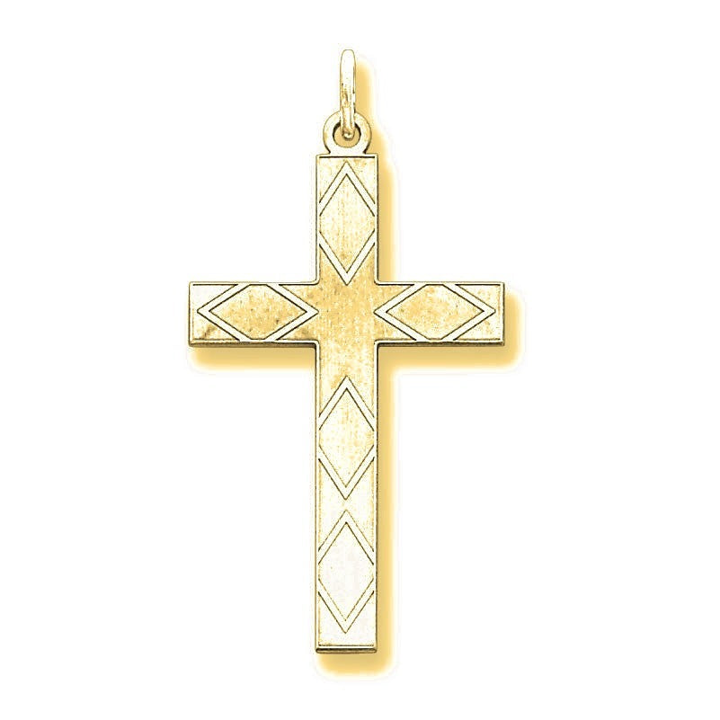 Laser Designed Cross Pendant - Gold