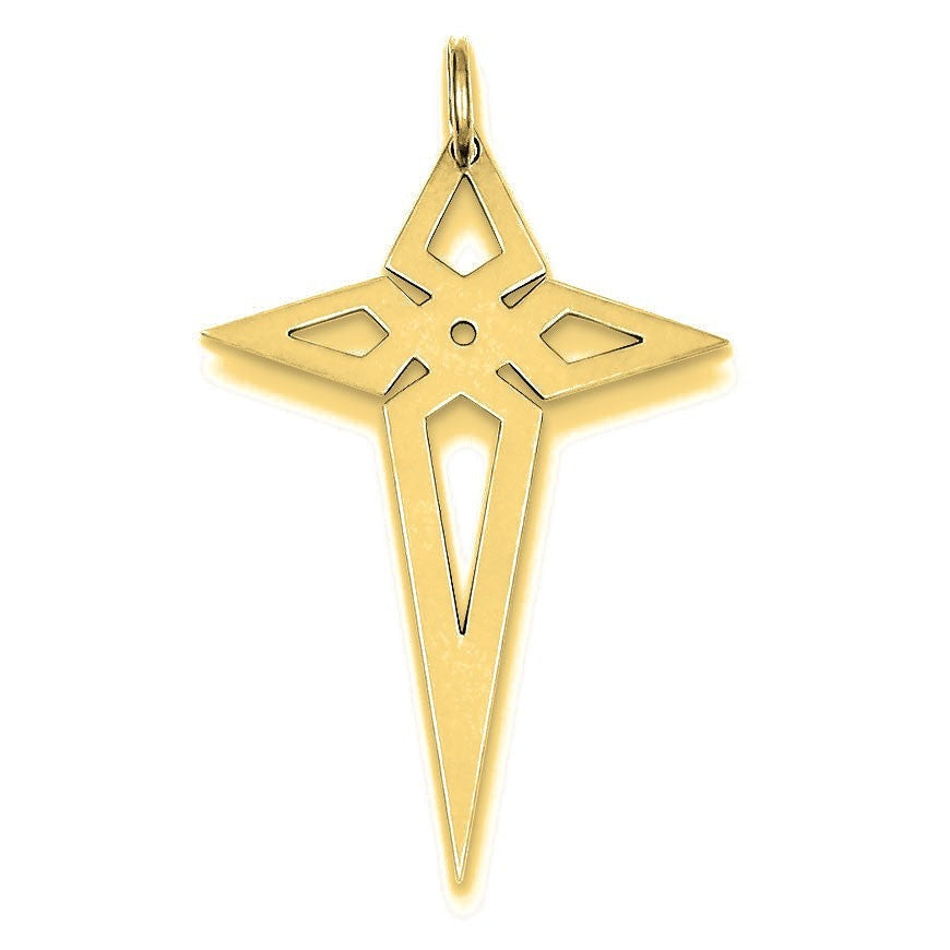 Laser Designed Cross Pendant - Gold