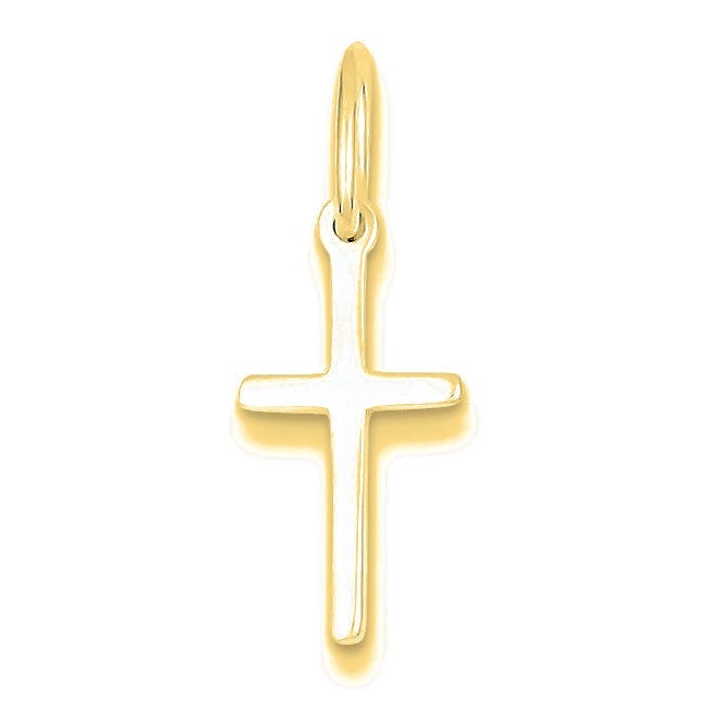 Polished Cross Charm - Gold