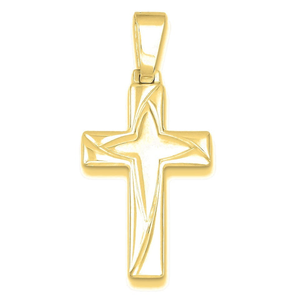 Polished Cross Pendant - Gold