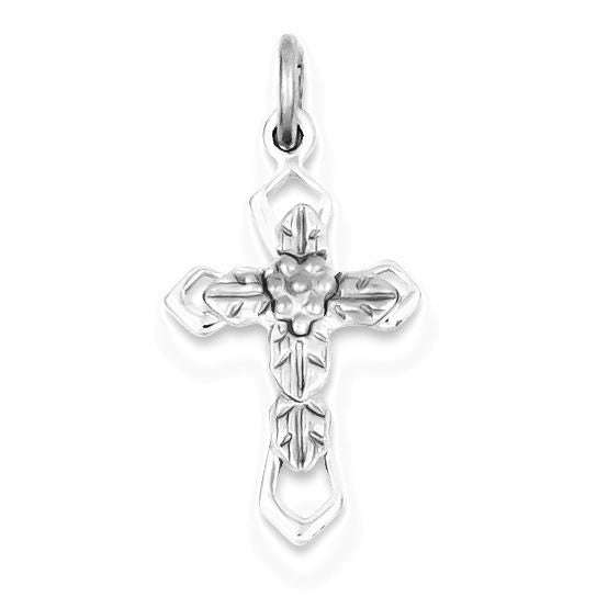 Polished Epoxy & Cross Pendant - Silver/Stainless
