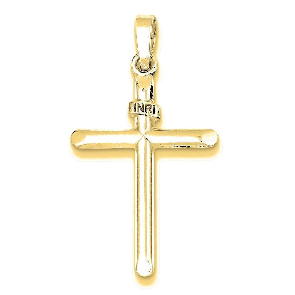 Polished INRI Cross Pendant - Gold