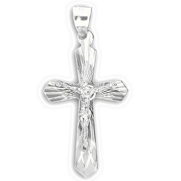 Tri-color Crucifix Cross Pendant - Silver/Stainless