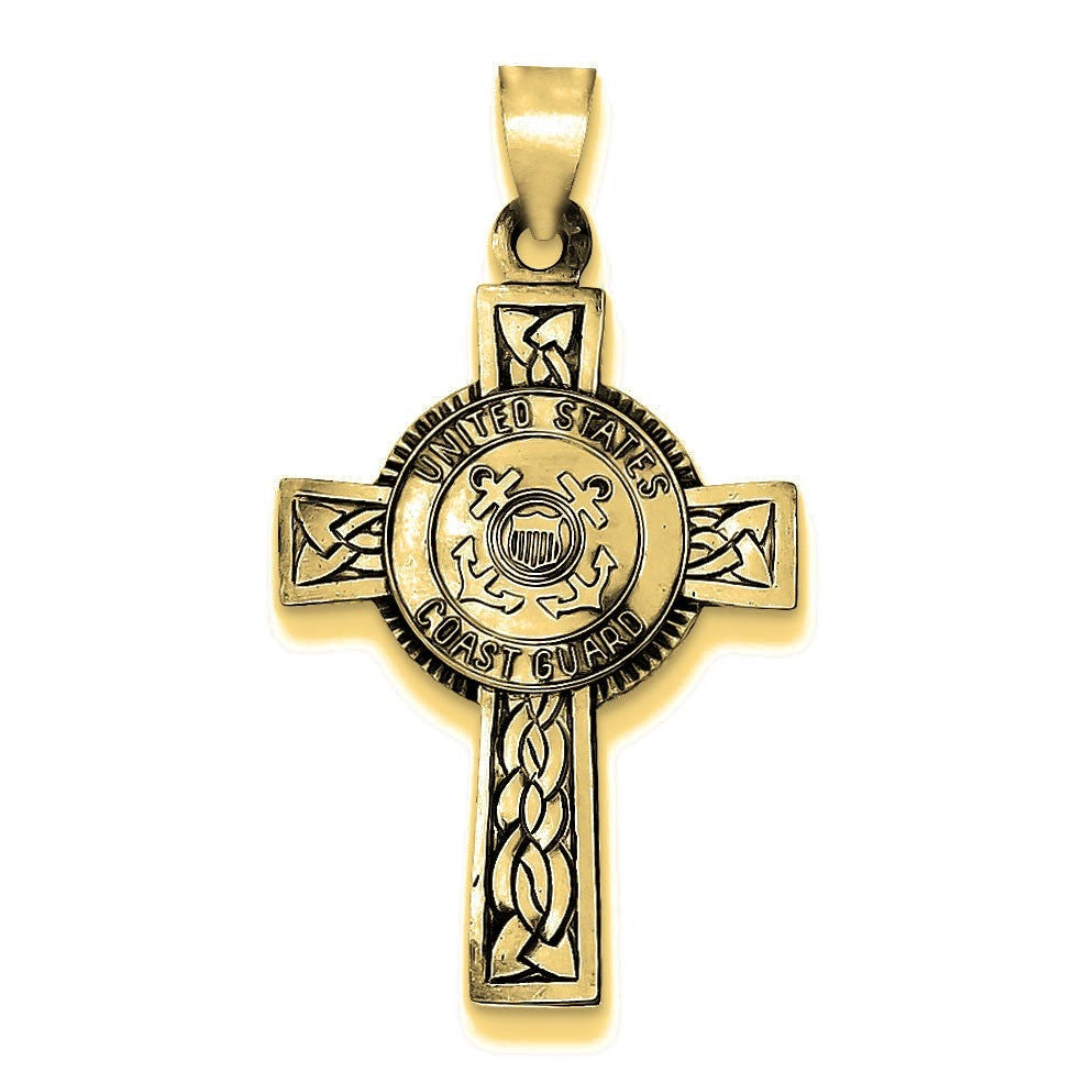 US Coast Guard Cross Pendant - Gold