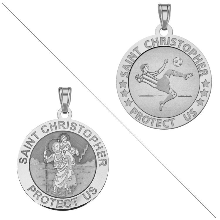 Soccer - Saint Christopher Doubledside Sports Medal "EXCLUSIVE" Jewelry