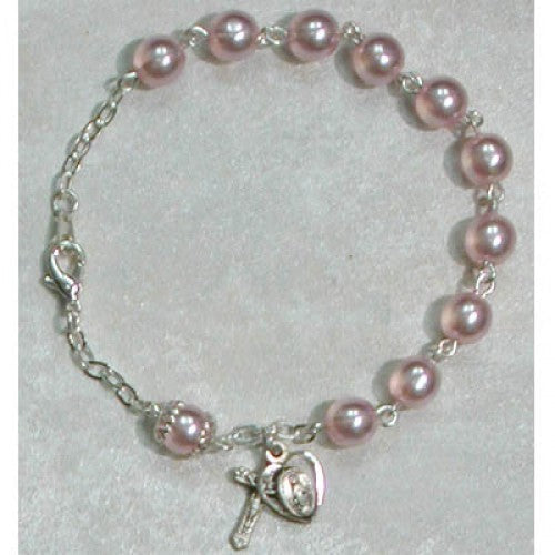 7 1/2" PINK PEARL BRACELET