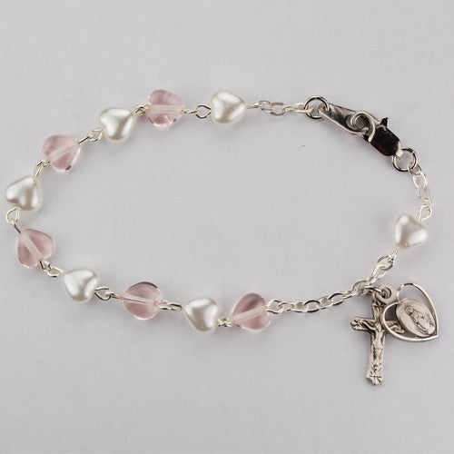 STERLING WHITE/PINK HEART FB
