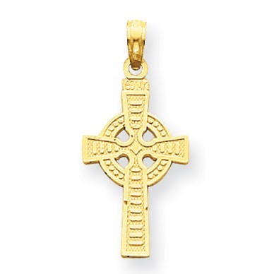 14k Reversible God is Love Celtic Cross Pendant