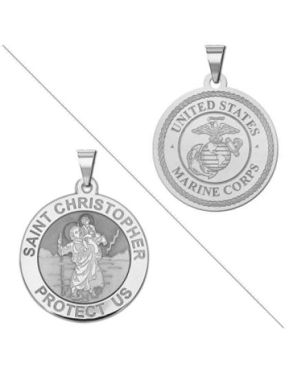 Saint Christopher Doubledside MARINES Medal