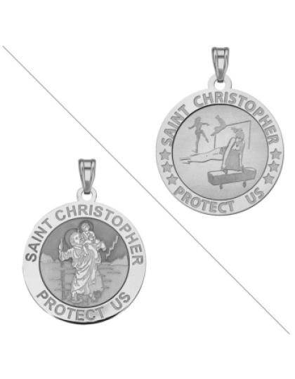 Gymnastics- Saint Christopher Doubledside Sports Religious Medal "EXCLUSIVE"