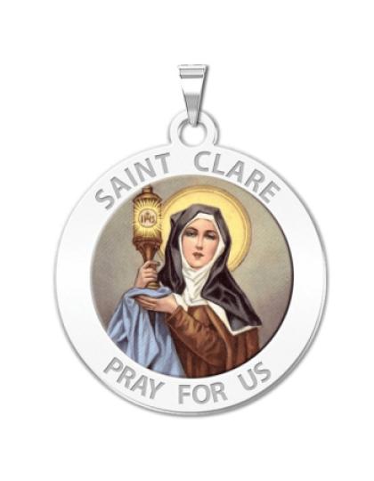 Saint Clare of Assisi Medal - "Color"
