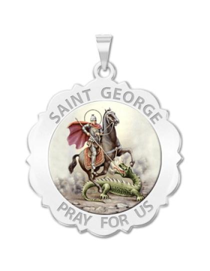 Saint George Scalloped Medal "Color"