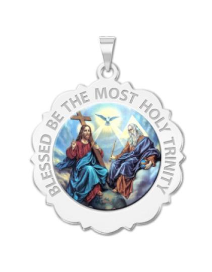 Holy Trinity Scalloped Medal "Color"