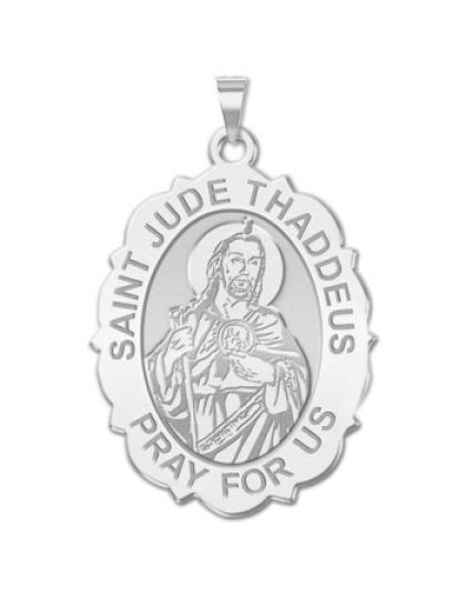 Saint Jude Scalloped Medal