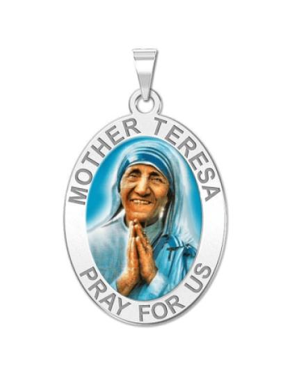 Mother Teresa - Oval Medal "Color"