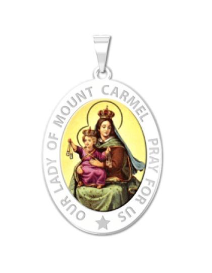 Our Lady of Mount Carmel Medal OVAL "Color"