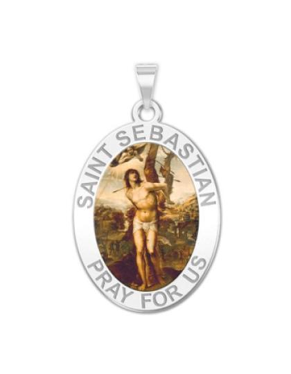 Saint Sebastian - Oval Medal "Color"