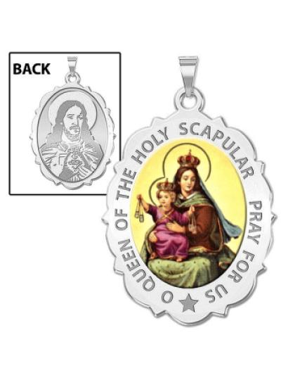 Scapular Medal Scalloped OVAL "Color"