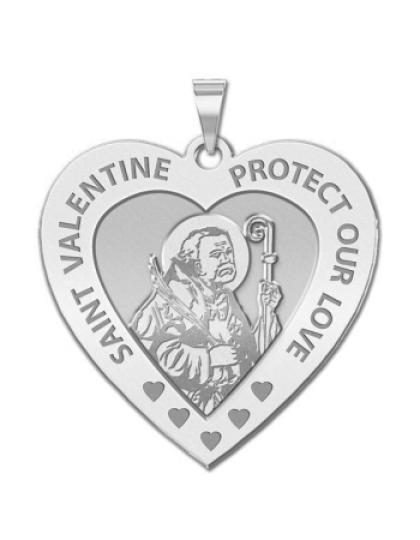 Saint Valentine Heart Shaped Medal