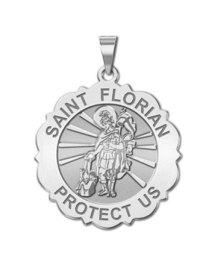 Saint Florian Scalloped Medal