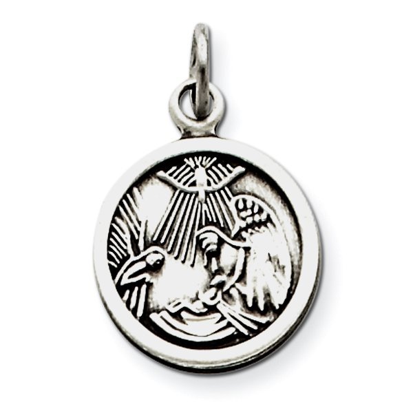 Baptism Round Antiqued Round Charm Jewelry