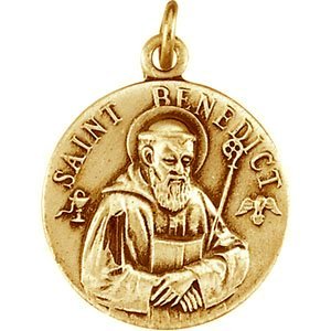 Small Saint Benedict Round Relief Religious Medal