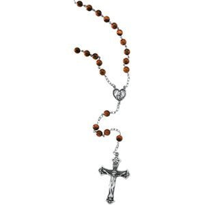 BROWN and GOLD STONE ROSARY