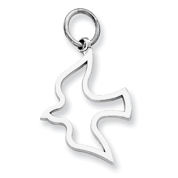 14k White Gold Dove Charm