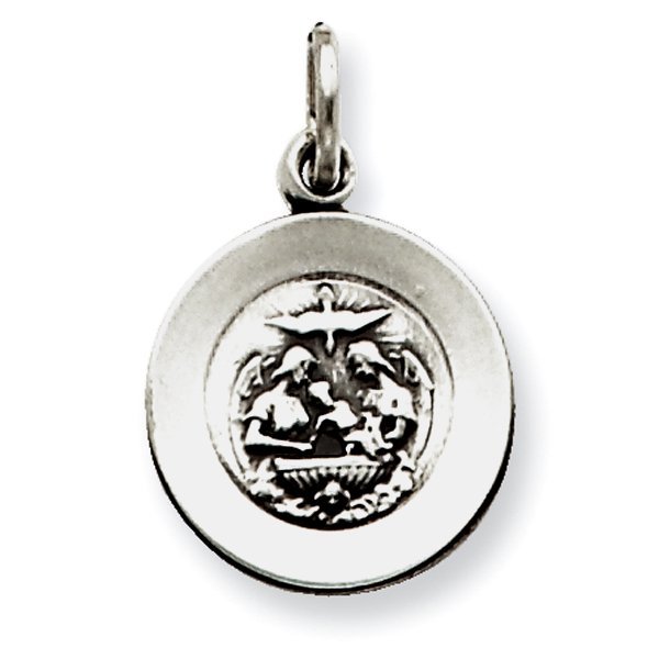 Baptism Round Antiqued Round Charm Jewelry