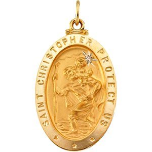 14k Gold Saint Christopher Medal