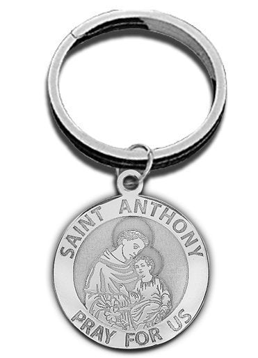 Saint Anthony Religious Engravable Keychain