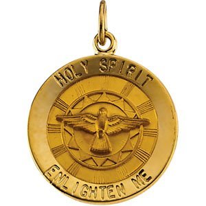14K Gold Holy Spirit Religious Medal