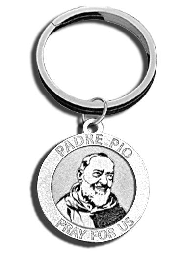 Padre Pio Religious Engravable Keychain